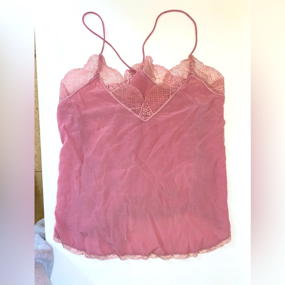 lace pink tank top